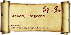 Szenczy Zsigmond névjegykártya