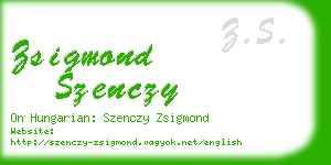 zsigmond szenczy business card